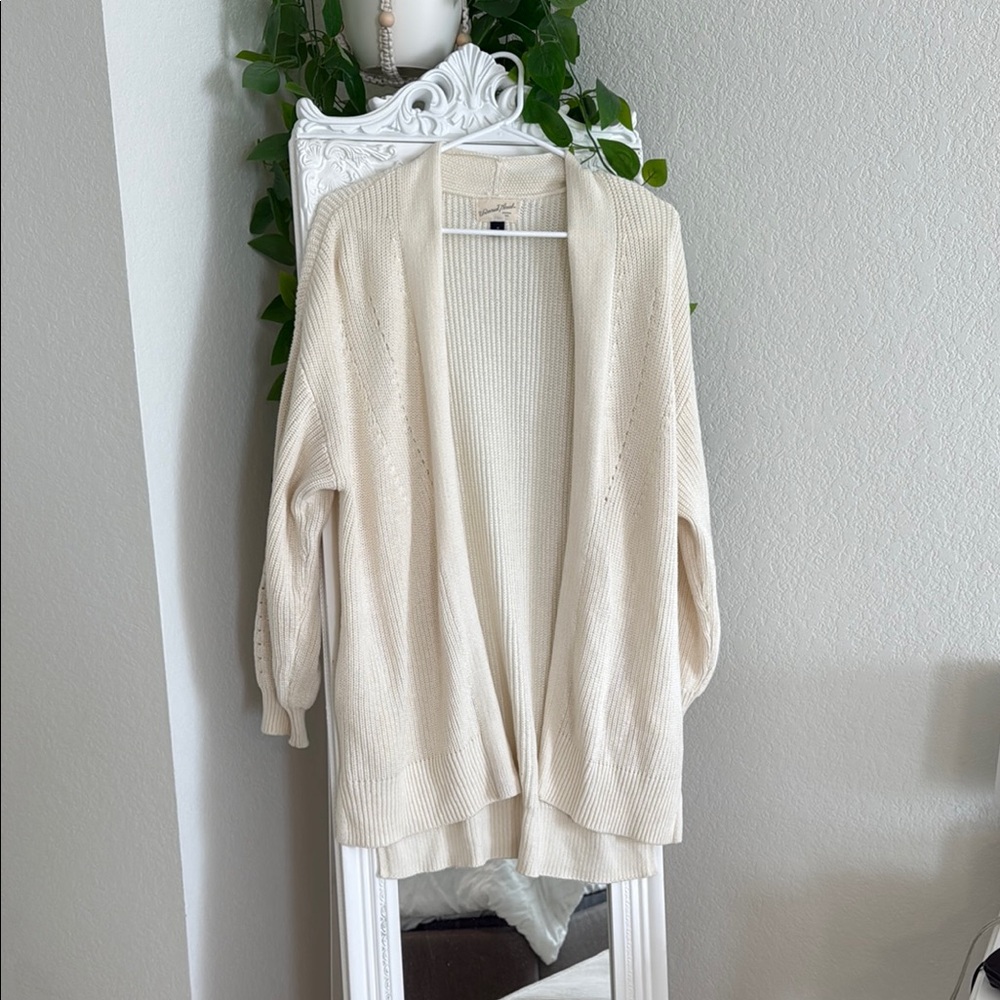 Cream Open-Front Women's Sweater